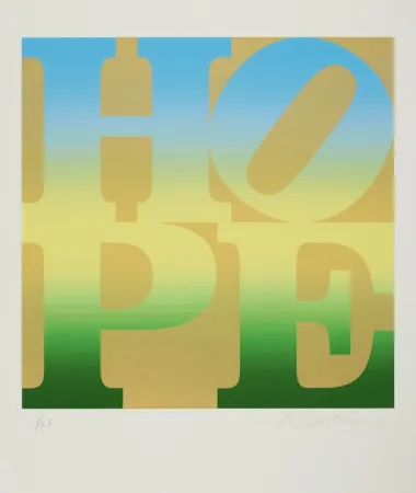 Siebdruck Indiana - Four Seasons of Hope: Summer (Gold)