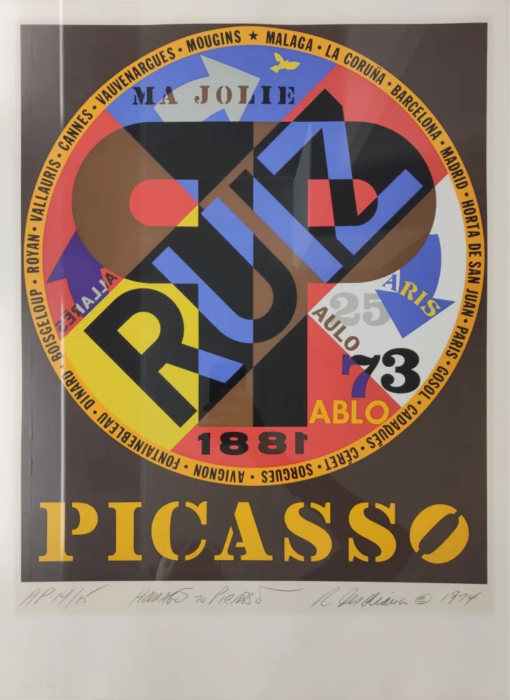 Siebdruck Indiana - Picasso, 1974. 