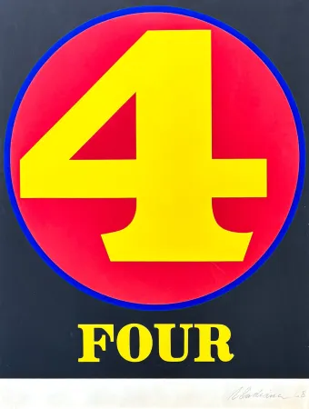 Siebdruck Indiana - Robert Indiana (1928–2018) - Four, from numbers - Screenprint in colors on Schoellers Parole paper - 1968