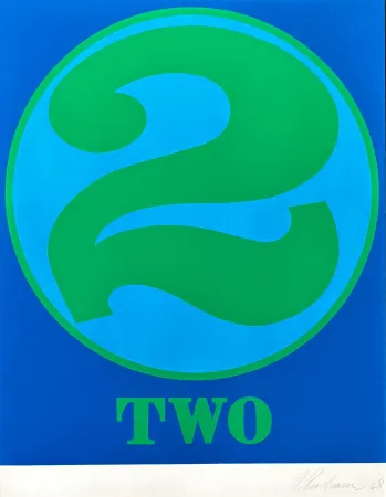 Siebdruck Indiana - Robert Indiana (1928–2018) - Two, from numbers - Screenprint in colors on Schoellers Parole paper - 1968
