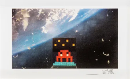 Siebdruck Invader - 3D Art For Space