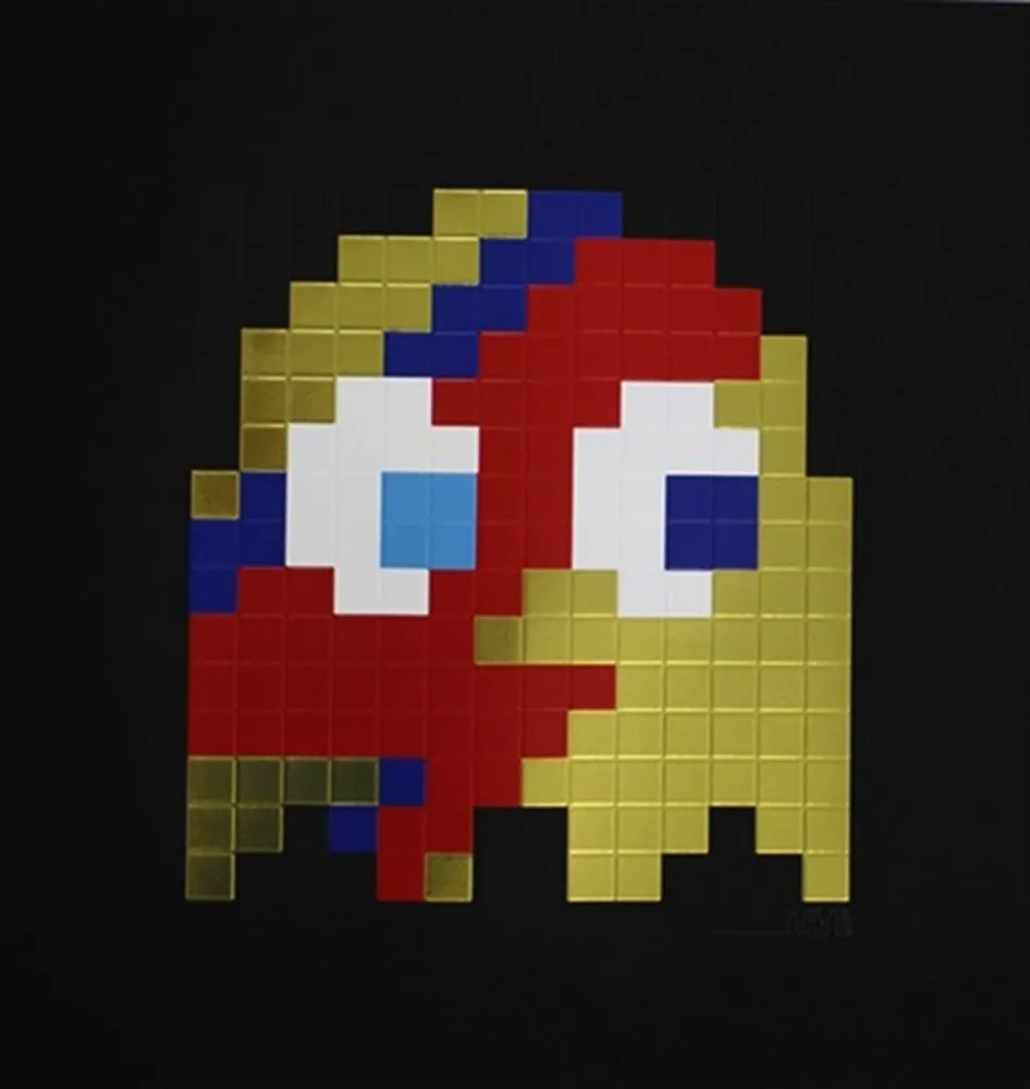 Siebdruck Invader - Aladdin Sane VIP (Gold)