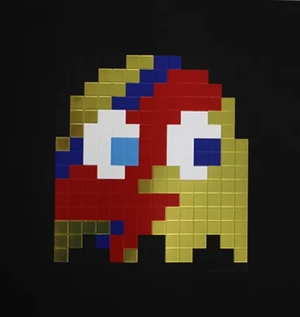 Siebdruck Invader - Aladdin Sane VIP (Gold)