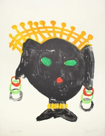 Lithographie Ionesco - La reine noire