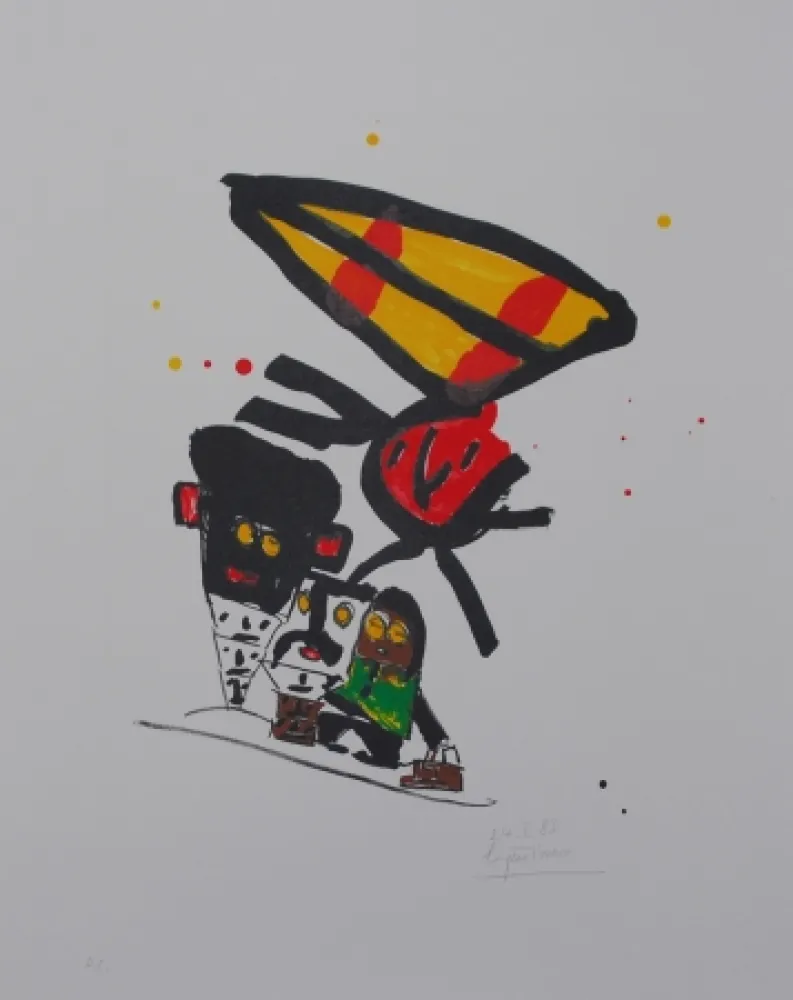 Lithographie Ionesco - Les petits hommes