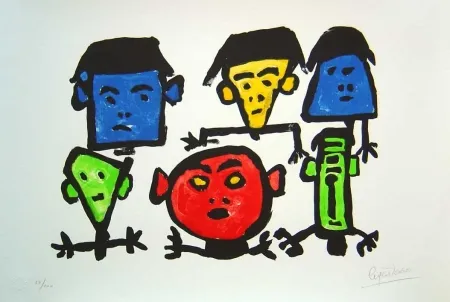 Lithographie Ionesco - Les spectateurs