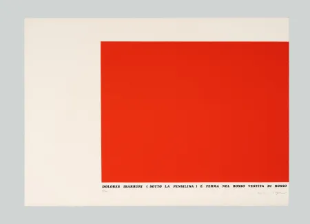 Siebdruck Isgro - Dolores Ibarruri (sotto la pensilina) è ferma nel rosso vestita di rosso