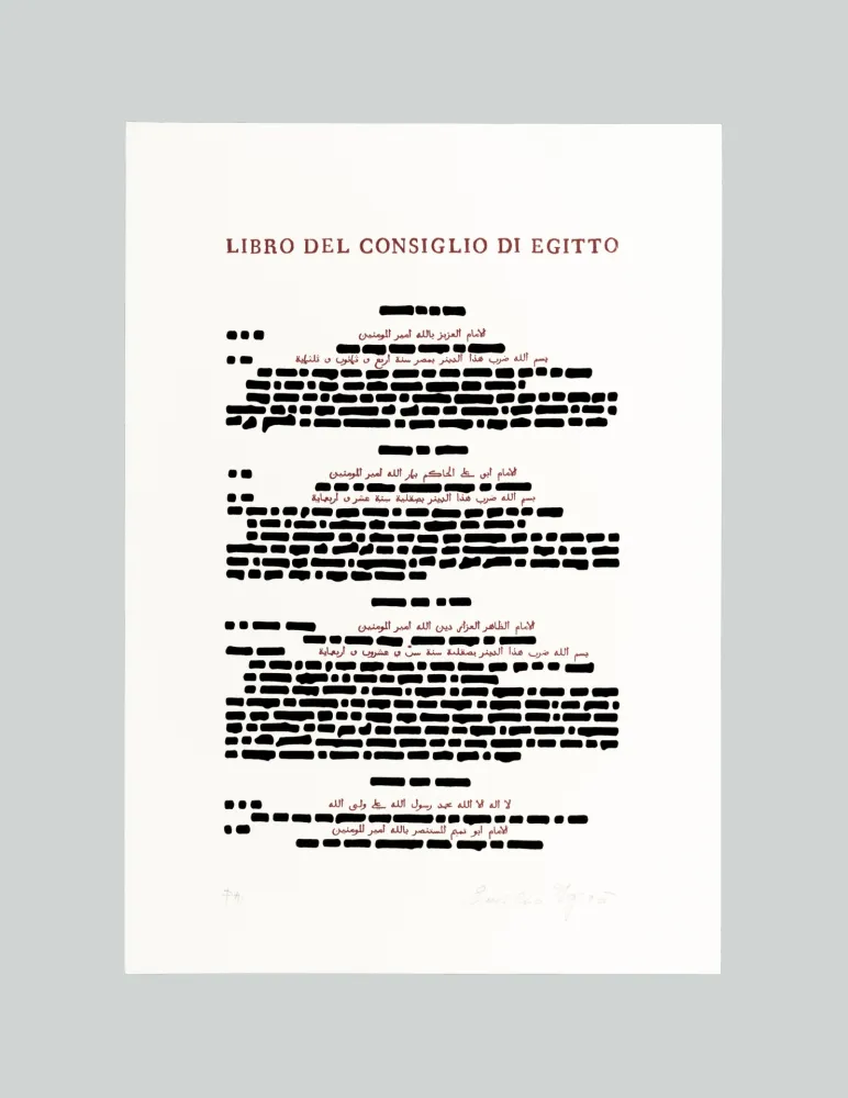 Siebdruck Isgro - Libro del consiglio d'Egitto