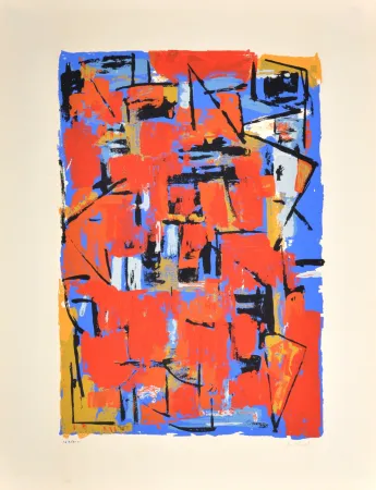 Siebdruck Istrati - Composition, 1954 - Hand-signed