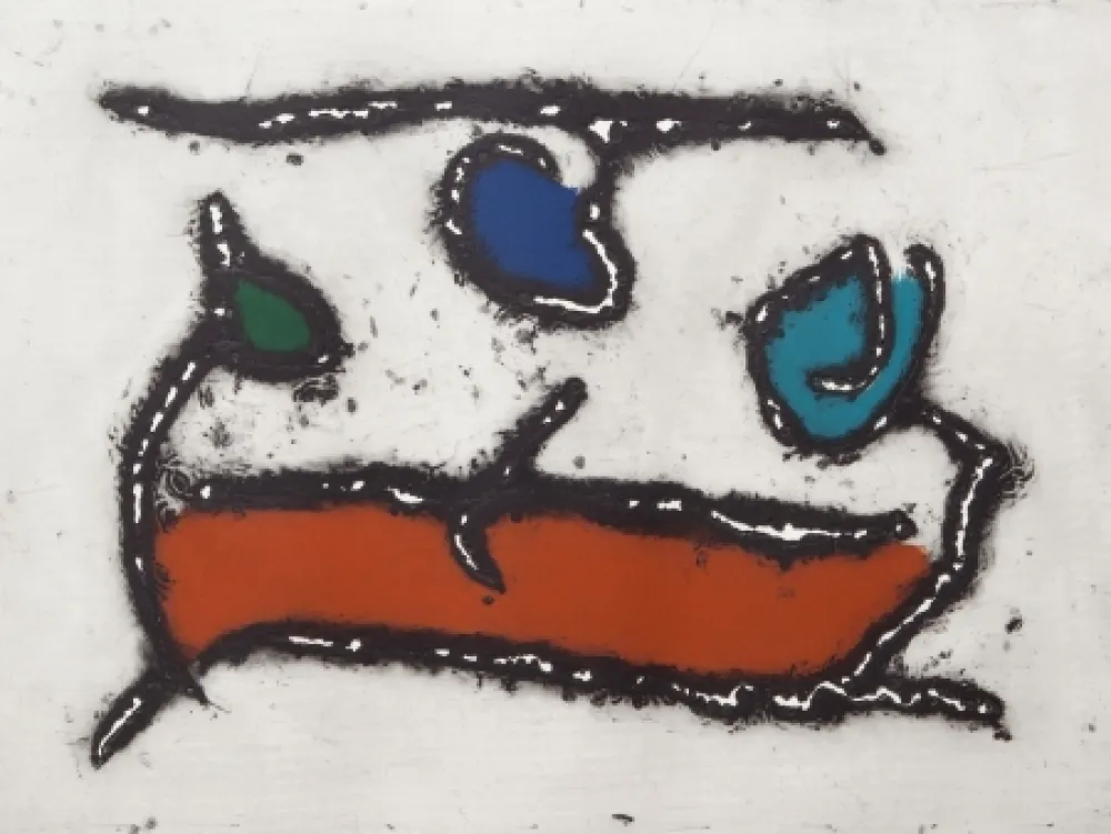 Aquatinta Jacobsen - La Seine - Le Barque