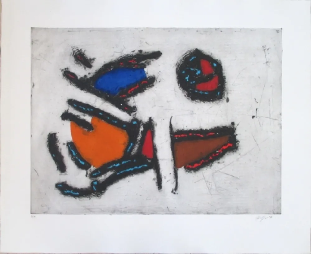 Radierung Jacobsen - La Seine - Les Poissons