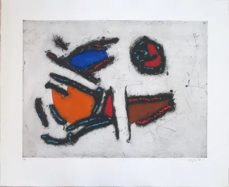 Radierung Jacobsen - La Seine - Les Poissons