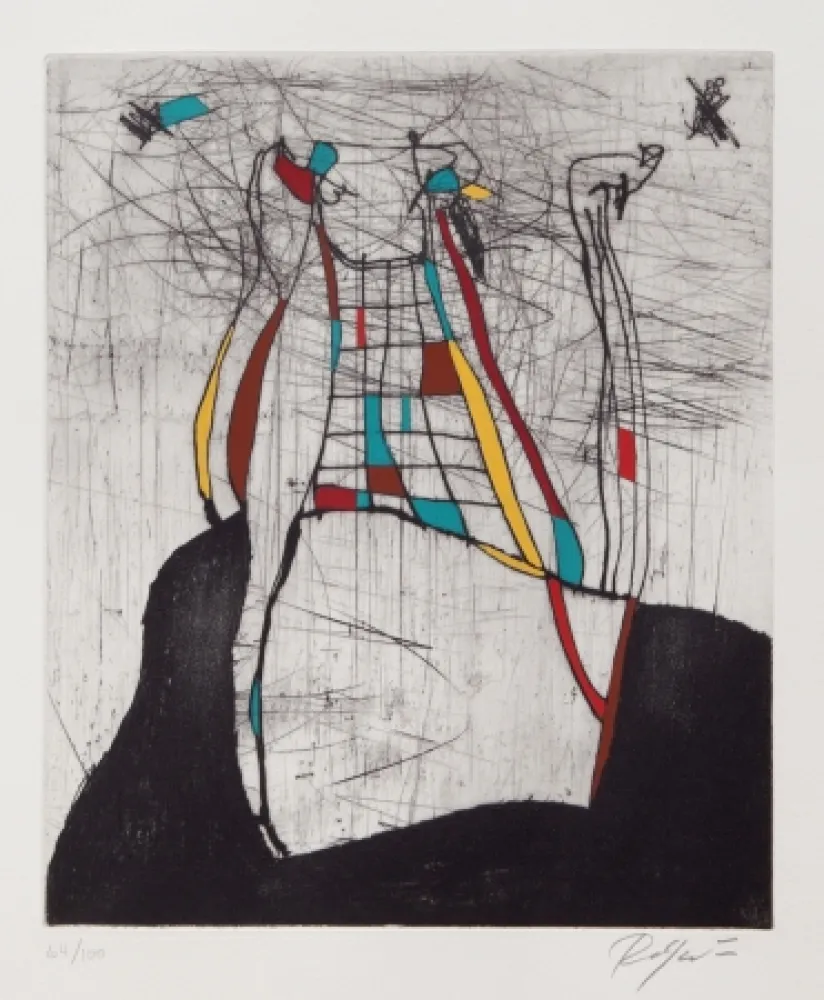 Kaltnadelradierung Jacobsen - Volcan eteint