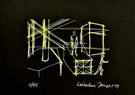 Siebdruck Jaeger - Begegnungen Gelb
