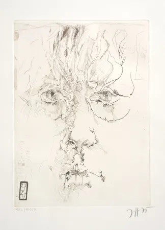 Radierung Janssen - Autoportrait