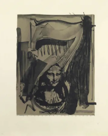 Lithographie Johns - Figure 7, Black Numerals Series