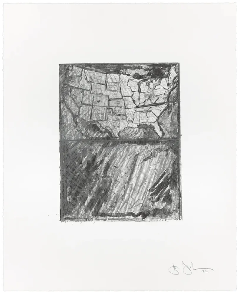 Lithographie Johns - Map