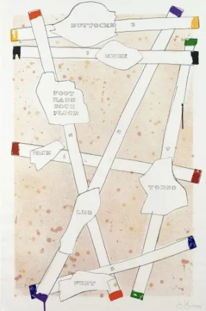 Lithographie Johns - Sketch from Untitled I