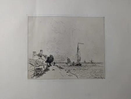 Radierung Jongkind - Les deux barques à voile / The Two Sailboats