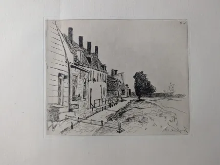 Radierung Jongkind - Les maisons au bord du canal / Houses along the Canal Bank