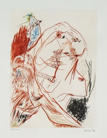 Radierung Und Aquatinta Jorn - Anémone progressiste