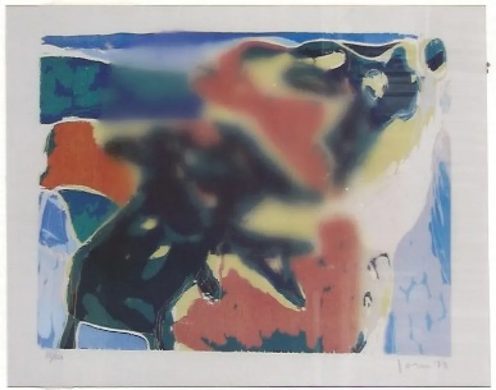 Holzschnitt Jorn - Cobra, composición (portafolio Cobra II)