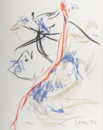 Lithographie Jorn - Composition, 1972 - Hand-signed