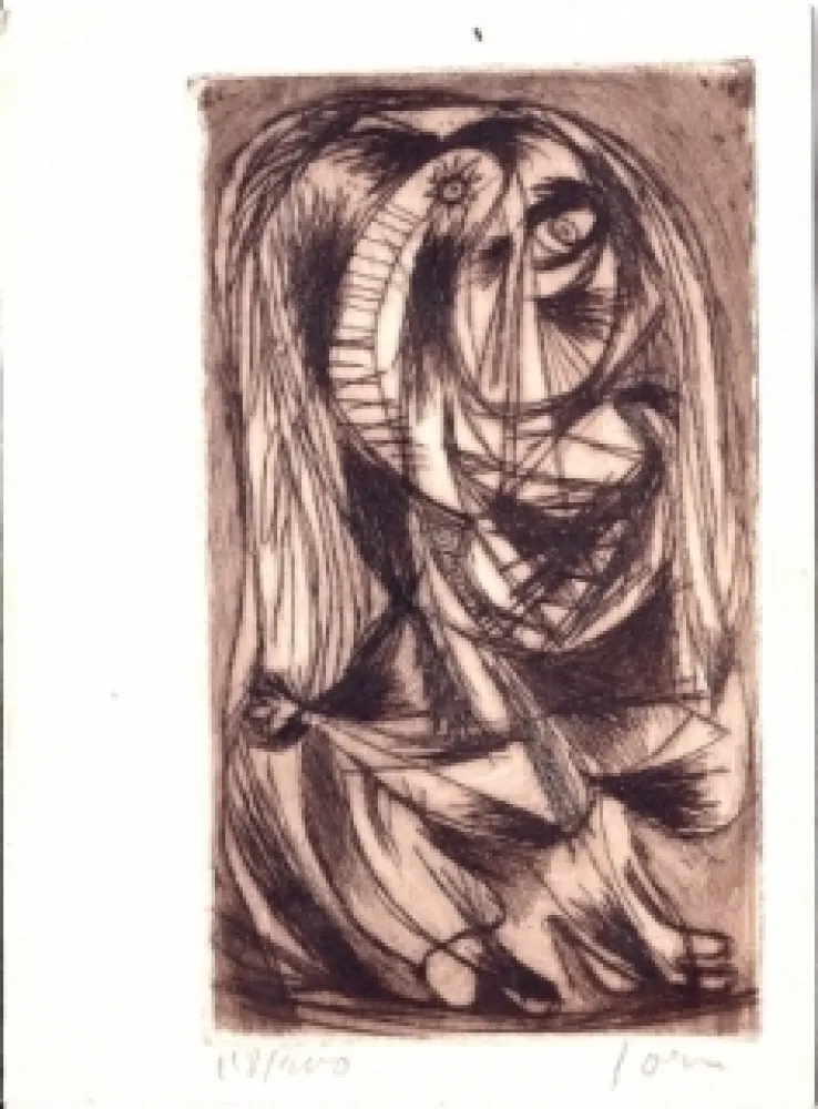 Radierung Und Aquatinta Jorn - Composition