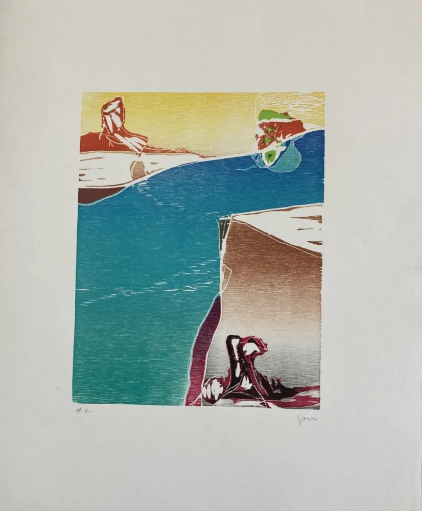 Holzschnitt Jorn - Dans le sillage d'if aube