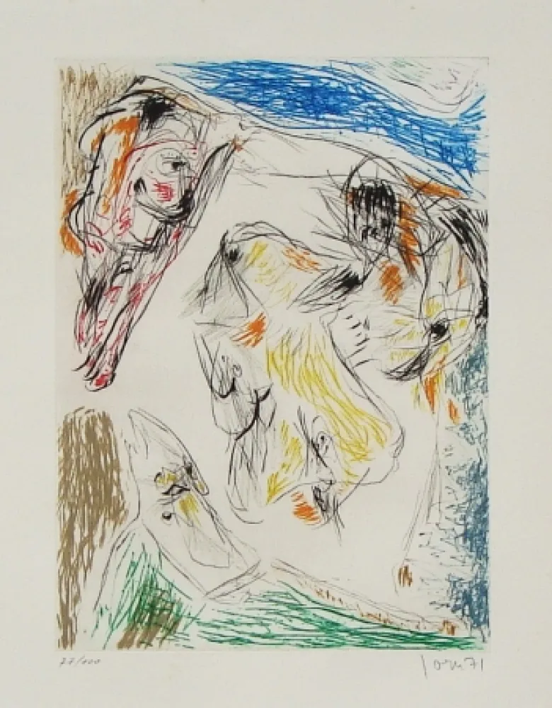 Radierung Und Aquatinta Jorn - Euclide coincé