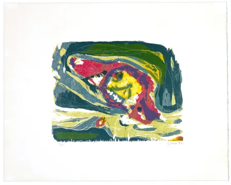 Holzschnitt Jorn - Fièvre quarte lune