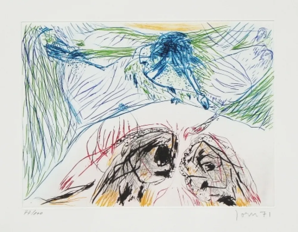 Radierung Und Aquatinta Jorn - Hibou sortilège