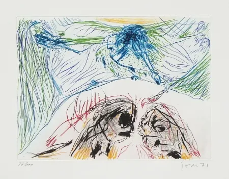 Radierung Und Aquatinta Jorn - Hibou sortilège