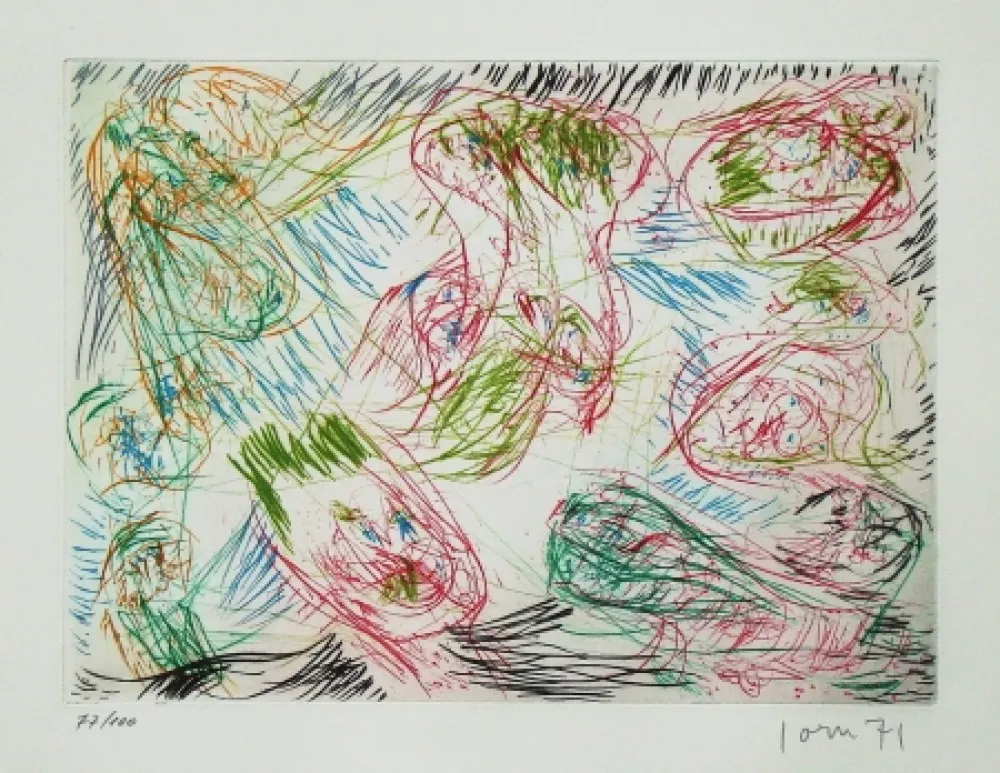 Radierung Und Aquatinta Jorn - La sortie joyeuse