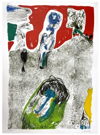 Lithographie Jorn - La vallée de Charme