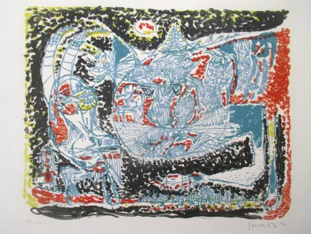 Lithographie Jorn - Le Chat qui rit