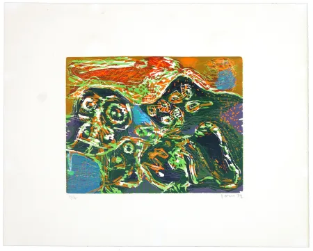 Holzschnitt Jorn - L’enfer des jeux clos