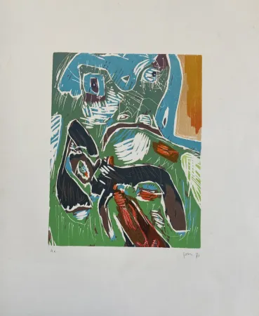 Holzschnitt Jorn - Strabisme Pastoral