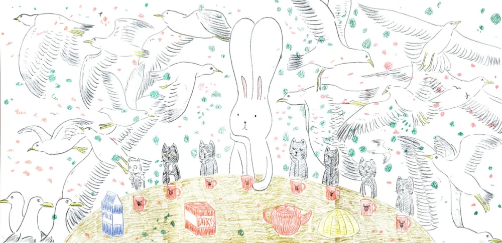 Lithographie Kaga - Usacchi con gaviotas