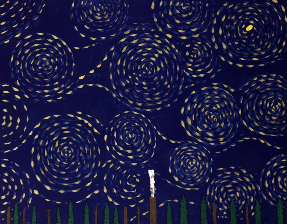 Lithographie Kaga -  Usacchi-Half moon