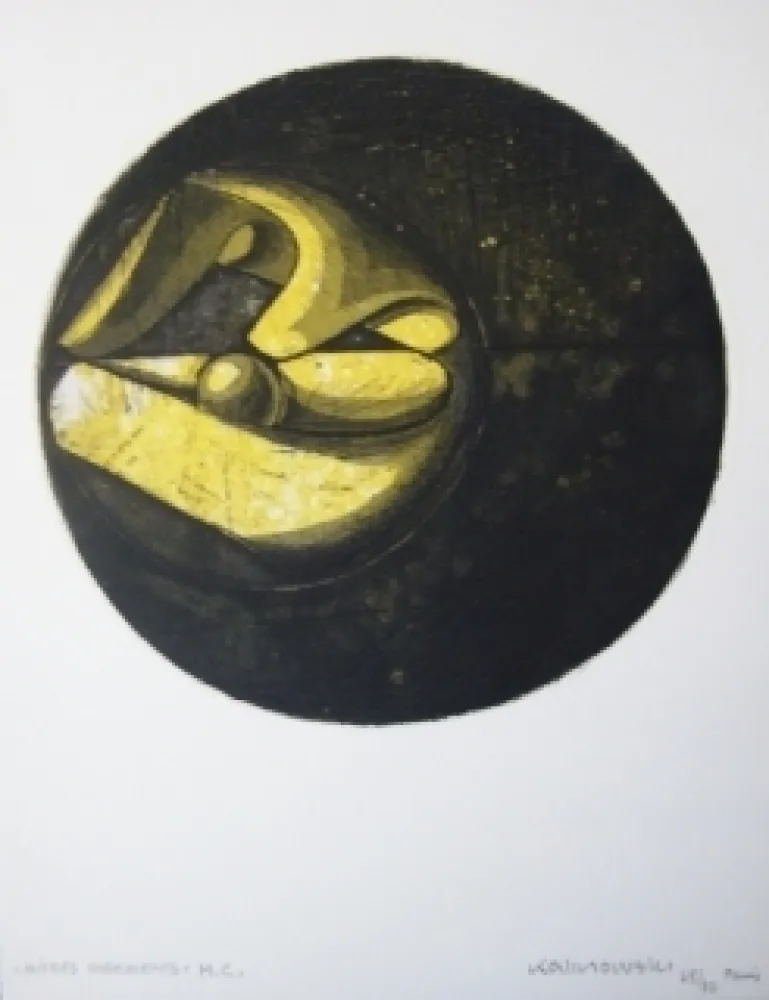 Kaltnadelradierung Kalinowski - Huitres ossements 