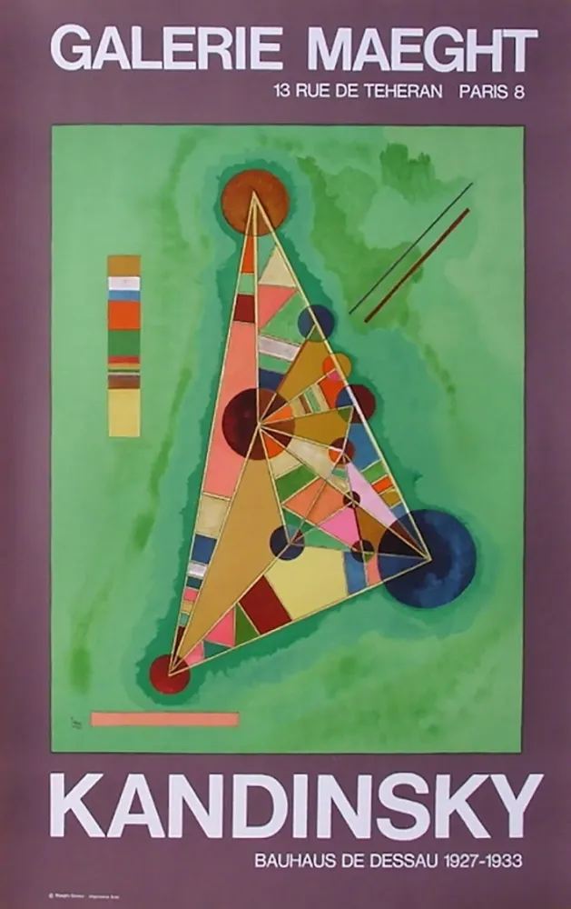 Plakat Kandinsky - BAUHAUS DE DESSAU. Affiche originale en lithographie (1965).