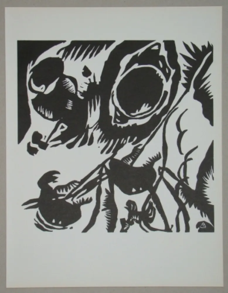 Holzschnitt Kandinsky - Garten der Liebe