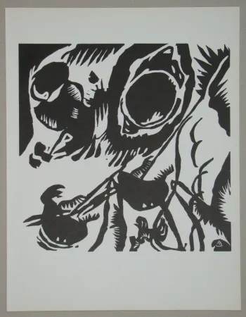 Holzschnitt Kandinsky - Garten der Liebe