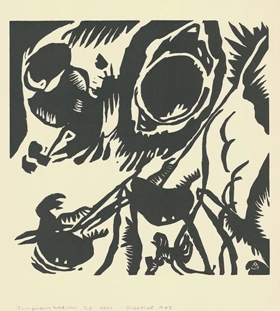 Holzschnitt Kandinsky - Motif aus Improvisation 25: The Garden of Love