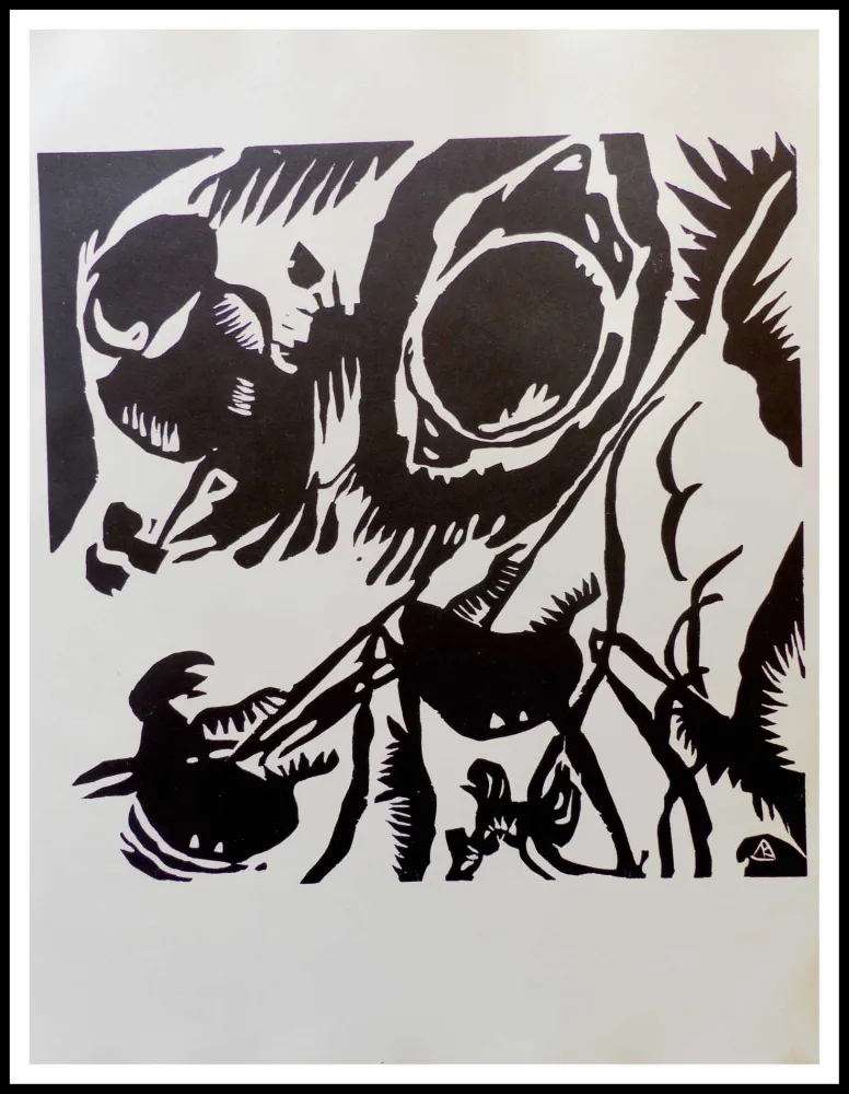 Holzschnitt Kandinsky - MOTIV AUS IMPROVISATION - Jardin de l'amour