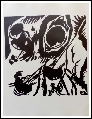 Holzschnitt Kandinsky - MOTIV AUS IMPROVISATION - Jardin de l'amour