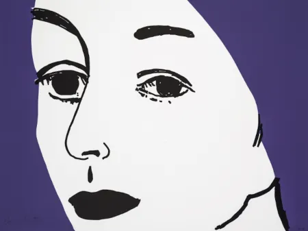 Holzschnitt Katz - Ada (Black & Purple)