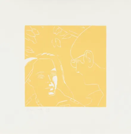 Holzschnitt Katz - Anda and Dino (from A Tremor in the Morning)