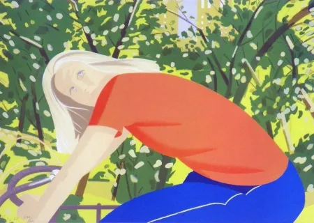 Lithographie Katz -  Bicycle Rider